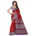 VOILA Striped Kalamkari Art Silk Saree Red